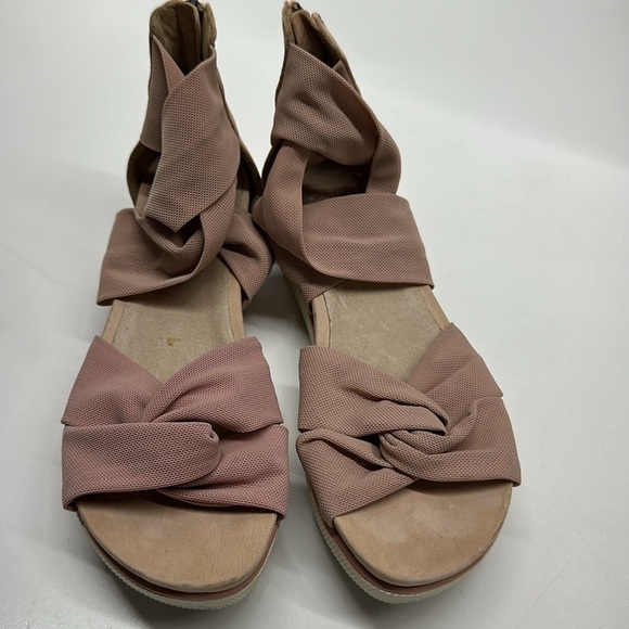 Eileen Fisher Zanya Platform Sandals Shoes Open Toe Mesh Back Zip Pink Size 6.5 - Picture 4 of 10